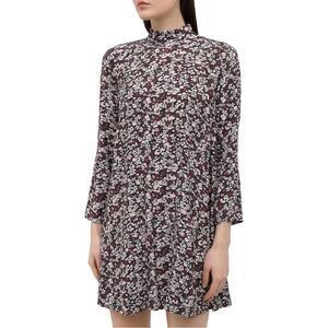 NWT GANNI Printed Crepe Dress in Phantom Purple Floral 42 / US 10